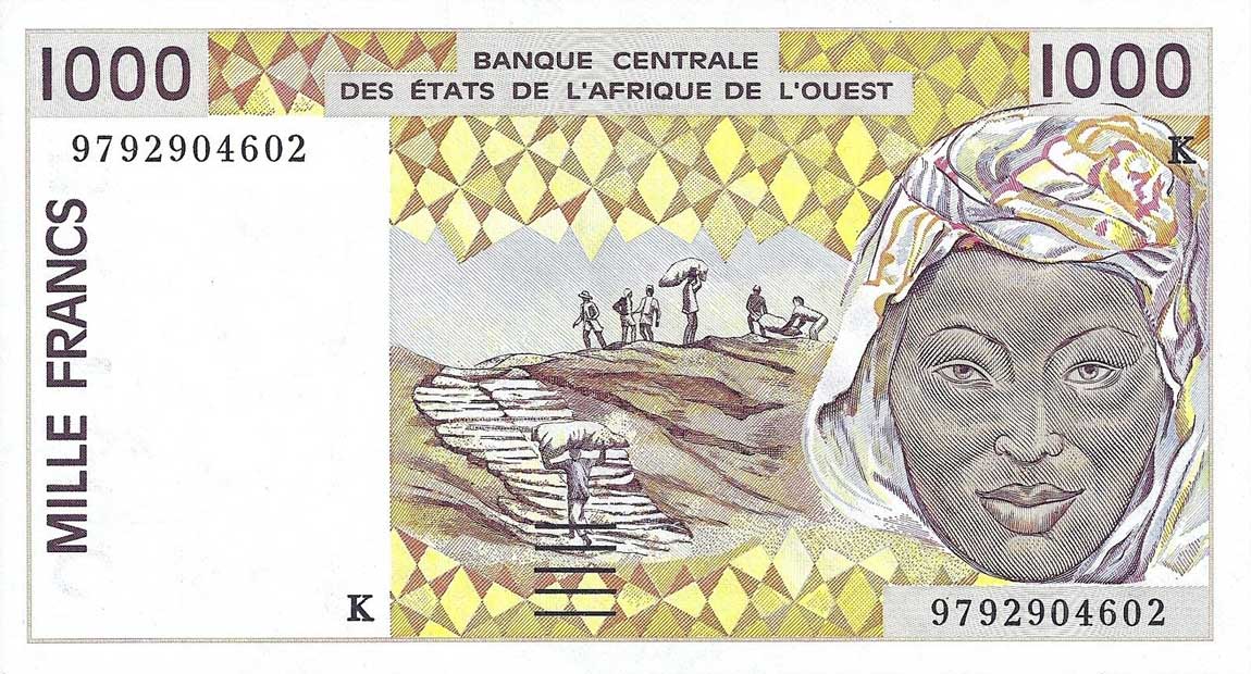 Front of West African States p711Kg: 1000 Francs from 1997