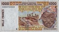 Gallery image for West African States p711Km: 1000 Francs