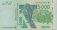 Gallery image for West African States p717Kj: 5000 Francs