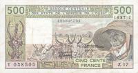 p806Tj from West African States: 500 Francs from 1987