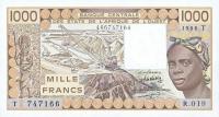 p807Ta from West African States: 1000 Francs from 1988