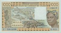 p807Ti from West African States: 1000 Francs from 1989