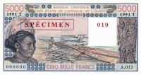 Gallery image for West African States p808Ts: 5000 Francs