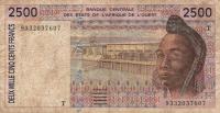 p812Tb from West African States: 2500 Francs from 1993