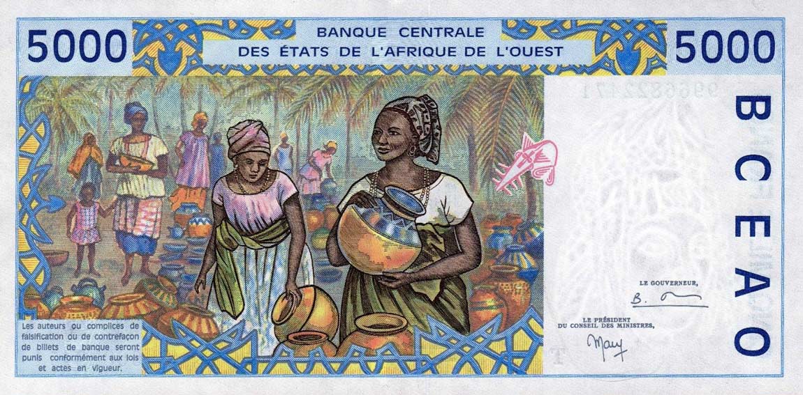 Back of West African States p813Th: 5000 Francs from 1999