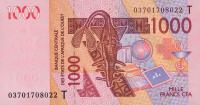 p815Ta from West African States: 1000 Francs from 2003