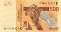 p819Ta from West African States: 500 Francs from 2012