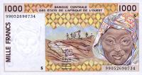 Gallery image for West African States p911Sc: 1000 Francs