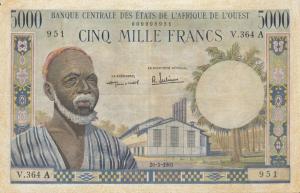 p104Aa from West African States: 5000 Francs from 1961