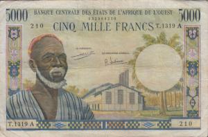 p104Af from West African States: 5000 Francs from 1961