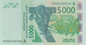 Gallery image for West African States p117Ah: 5000 Francs