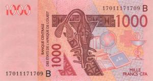 p215Bq from West African States: 1000 Francs from 2017