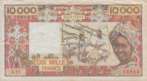 p309Cc from West African States: 10000 Francs from 1977