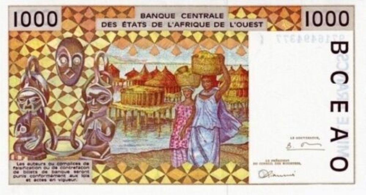 Back of West African States p311Ch: 1000 Francs from 1997