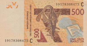 p319Ch from West African States: 500 Francs from 2019