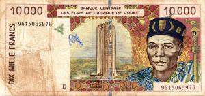 p414Dd from West African States: 10000 Francs from 1996
