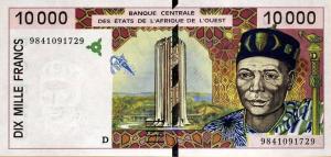 Gallery image for West African States p414Dg: 10000 Francs