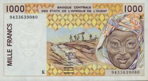 Gallery image for West African States p711Kd: 1000 Francs