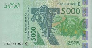 Gallery image for West African States p717Kq: 5000 Francs