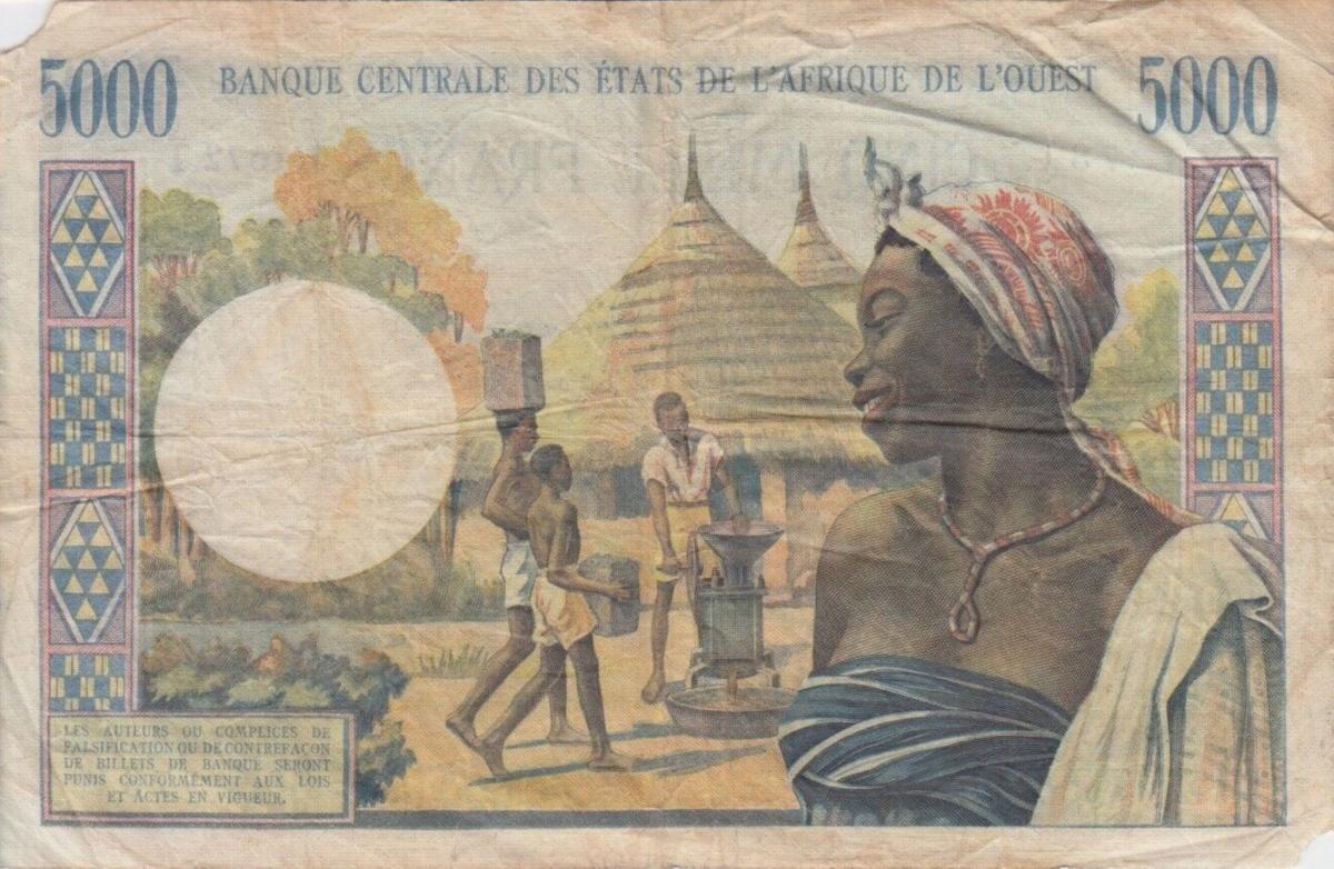 Back of West African States p804Tk: 5000 Francs from 1961