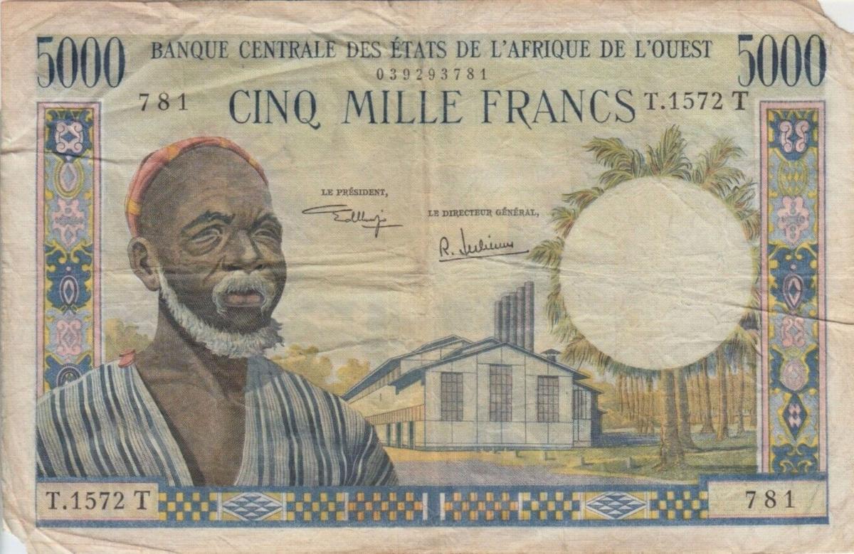 Front of West African States p804Tk: 5000 Francs from 1961