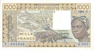 Gallery image for West African States p807Td: 1000 Francs