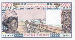 Gallery image for West African States p808Tn: 5000 Francs