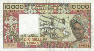 Gallery image for West African States p809Th: 10000 Francs