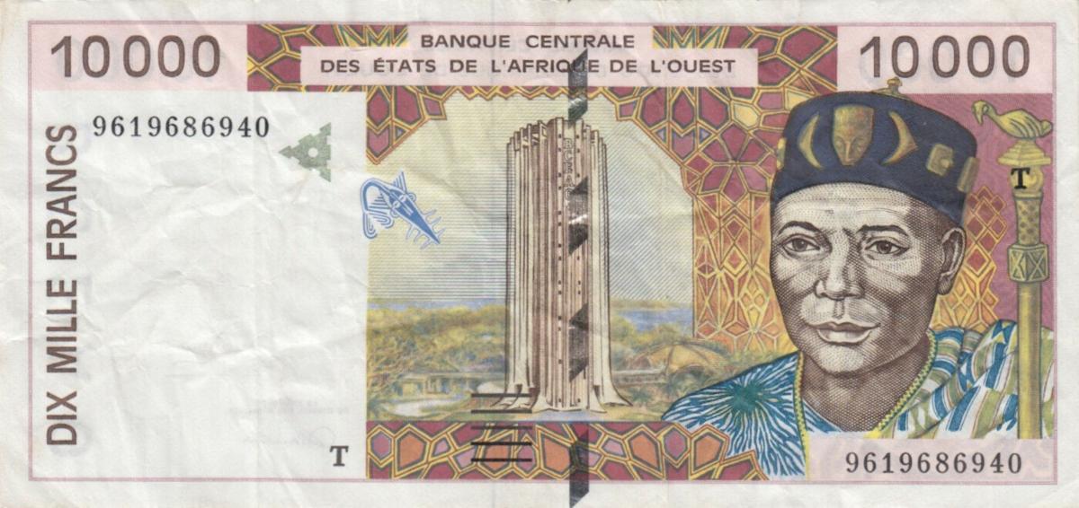 Front of West African States p814Td: 10000 Francs from 1996