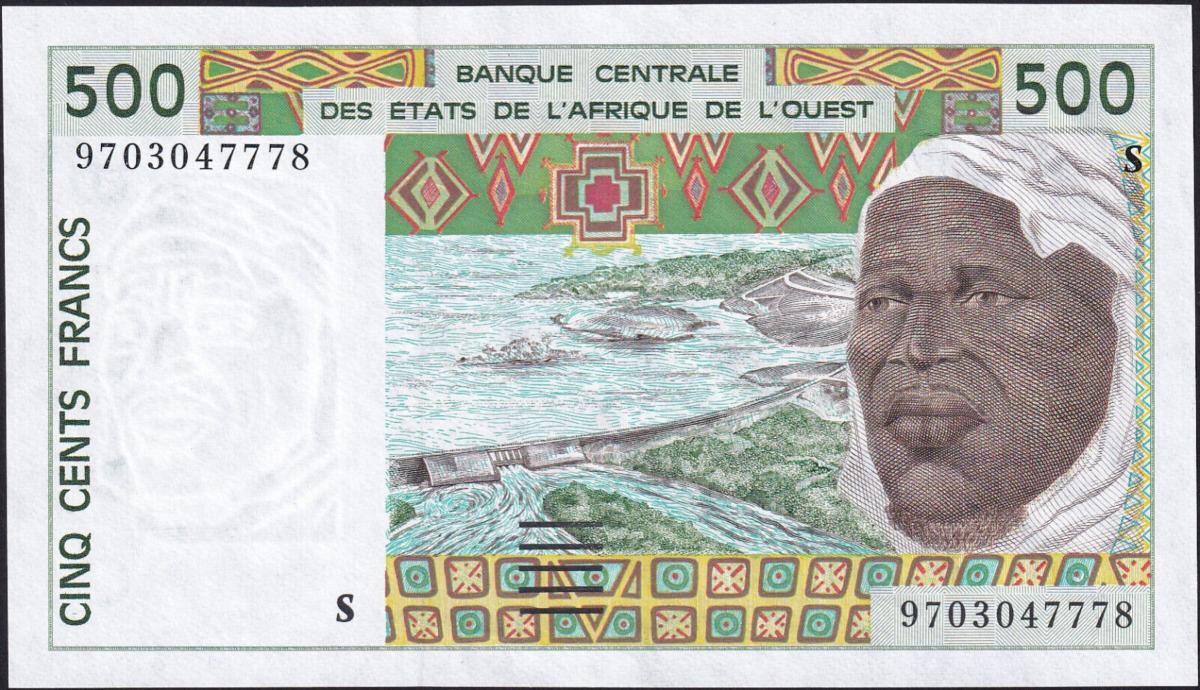 Front of West African States p910Sa: 500 Francs from 1997