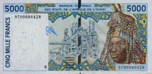 Gallery image for West African States p913Sa: 5000 Francs