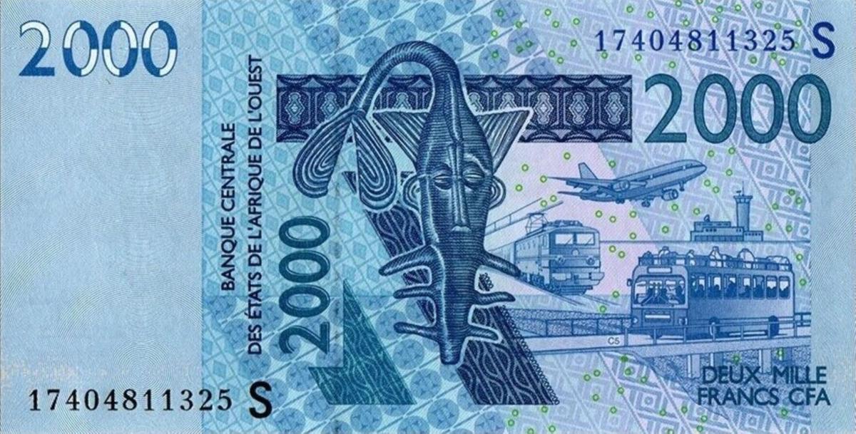 Front of West African States p916Sq: 2000 Francs from 2017