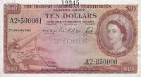 p10s from British Caribbean Territories: 10 Dollars from 1953