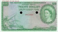 p11ct from British Caribbean Territories: 20 Dollars from 1953