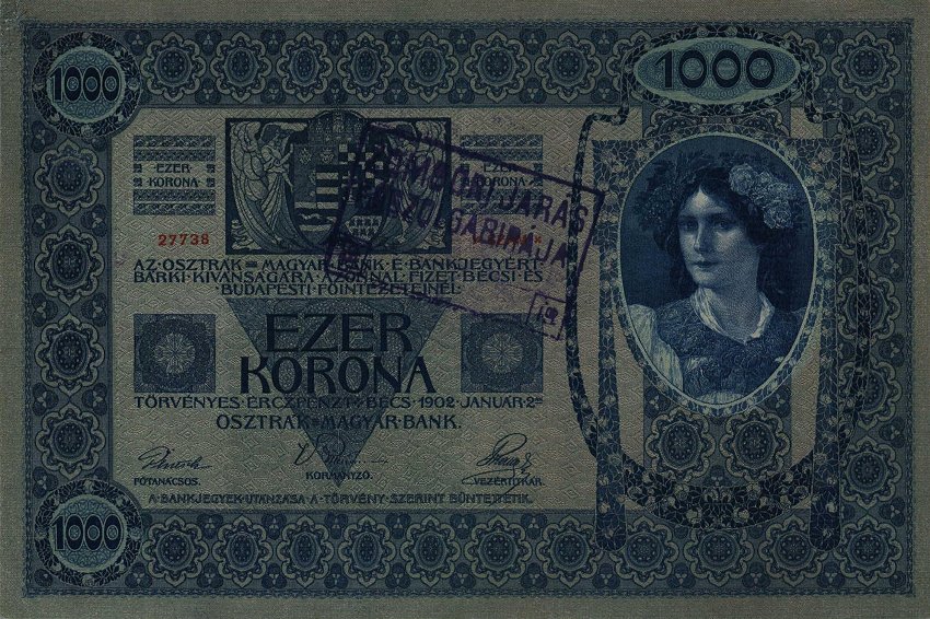 Back of Yugoslavia p10B: 1000 Kroner from 1919