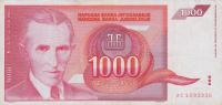 p114a from Yugoslavia: 1000 Dinara from 1992