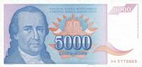 p141a from Yugoslavia: 5000 Dinara from 1994