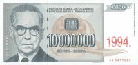 p144a from Yugoslavia: 10000000 Dinara from 1994