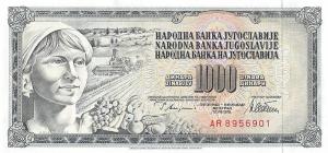 p92b from Yugoslavia: 1000 Dinara from 1978
