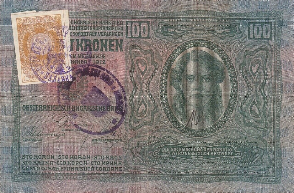 Front of Yugoslavia p9: 100 Kroner from 1919