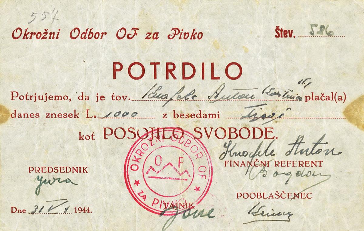 Front of Yugoslavia pS140A: 1000 Lir from 1940