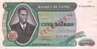 p20s from Zaire: 5 Zaires from 1972