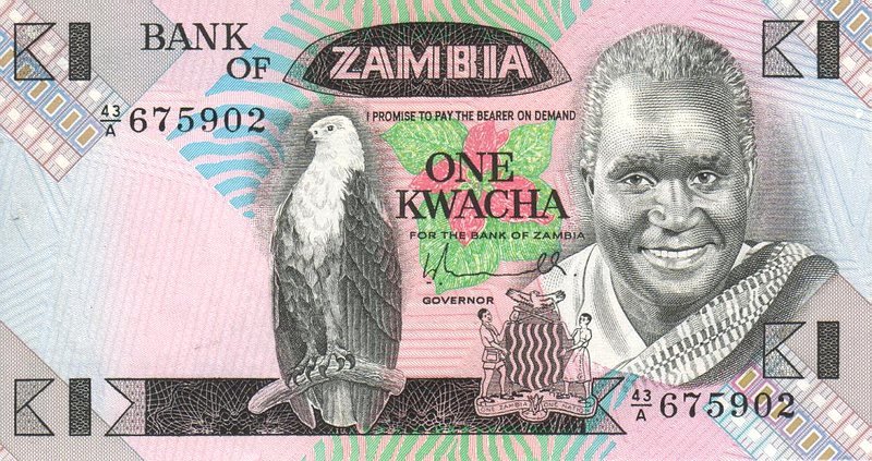 Front of Zambia p23a: 1 Kwacha from 1980