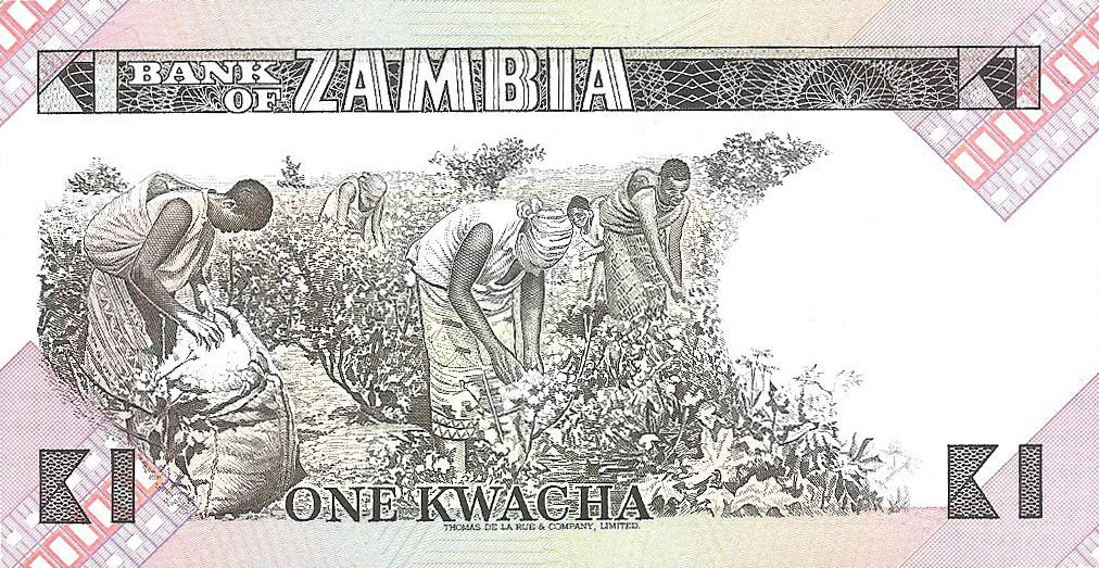 Back of Zambia p23b: 1 Kwacha from 1980