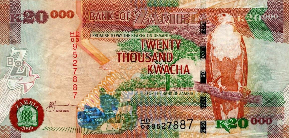 Front of Zambia p47b: 20000 Kwacha from 2005