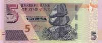 Gallery image for Zimbabwe p102: 5 Dollars
