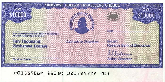 Front of Zimbabwe p17: 10000 Dollars from 2003