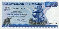 Gallery image for Zimbabwe p1a: 2 Dollars