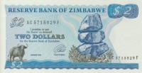 p1c from Zimbabwe: 2 Dollars from 1994