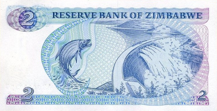 Back of Zimbabwe p1d: 2 Dollars from 1994